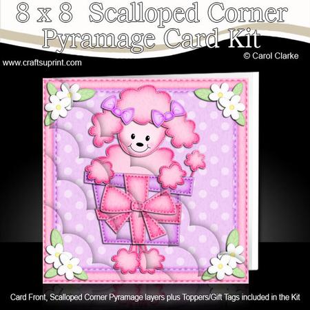 8 x 8 Bon Bon the Poodle's Present Scalloped Corner Kit
