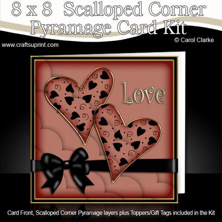 8 x 8 Love Hearts Kit with Scalloped Corners