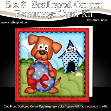 8 x 8 Rusty the Dog's Easter Egg Scalloped Corner Kit