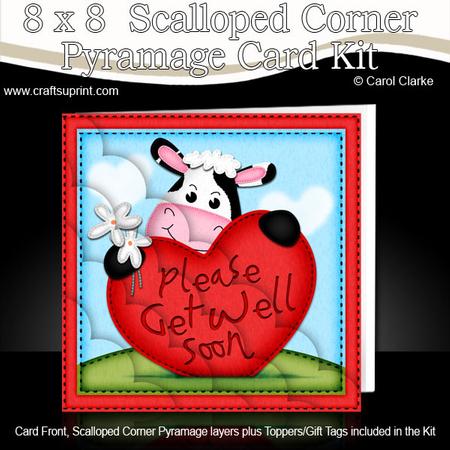 8 x 8 Milly Moo Cow's Get Well Heart Scalloped Corner Kit