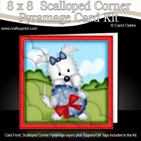 8 x 8 Jock the Westie's Easter Egg Scalloped Corner Kit
