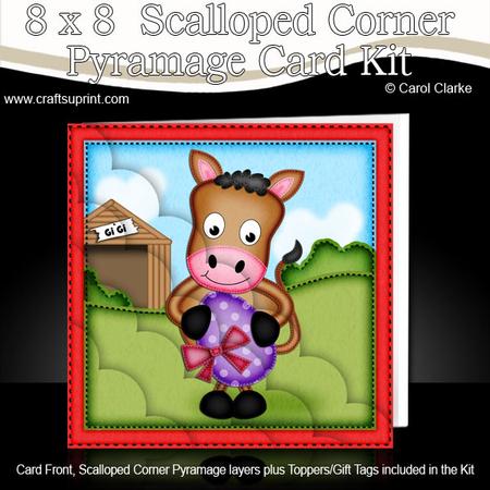 8 x 8 Gi Gi the Horse's Easter Egg Scalloped Corner Kit