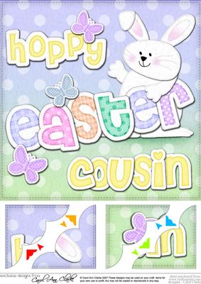 8x8 Hoppy Easter Cousin Easter Bunny Boy Felties Topper