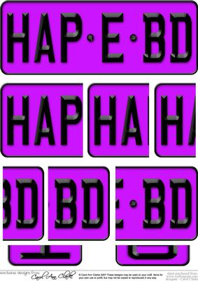 Happy Birthday Novelty Number Plate with Side Stacker