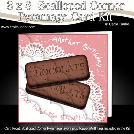 8 x 8 Bourbon Biscuit Birthday Scalloped Corner Kit