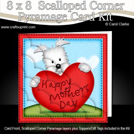 8 x 8 Westie Dog's Mothers Day Heart Scalloped Corner Kit