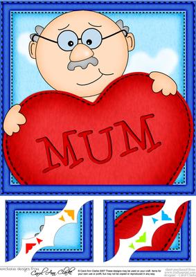 8 x 8 Bert's Heart for Mum Scalloped Topper