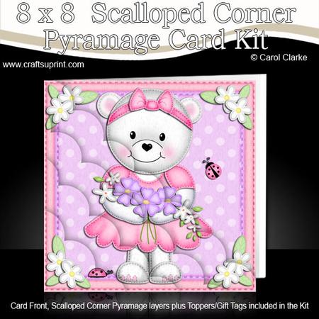 8 x 8 Teddy Tess's Flowers Scalloped Corner Kit