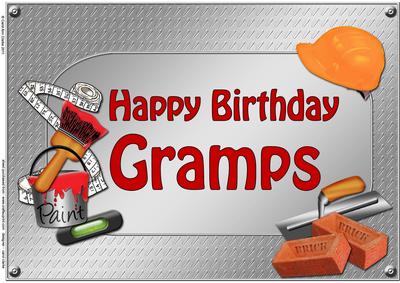 A4 Birthday Gramps Handyman Tools Card Topper
