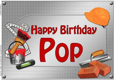 A4 Birthday Pop Handyman Tools Card Topper