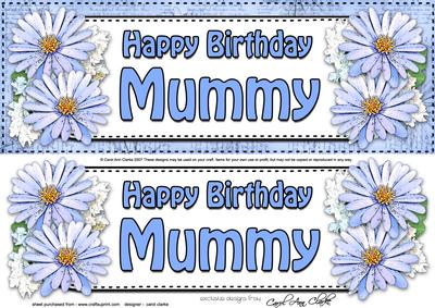 Large Dl Birthday Mummy Daisies Floral 3D Decoupage