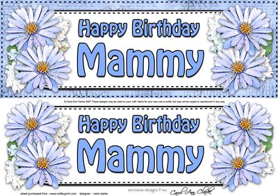 Large Dl Birthday Mammy Daisies Floral 3D Decoupage