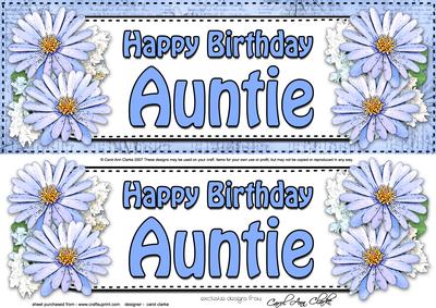 Large Dl Birthday Auntie Daisies Floral 3D Decoupage