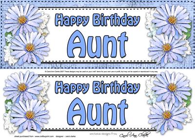 Large Dl Birthday Aunt Daisies Floral 3D Decoupage