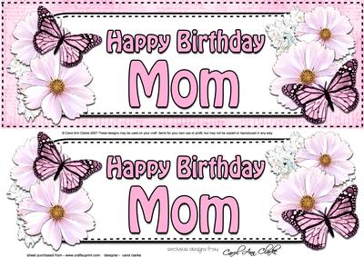 Large Dl Birthday Mom Floral Butterflies 3D Decoupage
