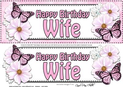 Large Dl Birthday Wife Floral Butterflies 3D Decoupage