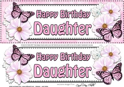Large Dl Birthday Daughter Floral Butterflies 3D Decoupage