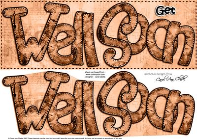 Large Dl Get Well Soon Clocks 3D Decoupage