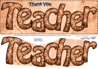 Large Thank You Teacher Clocks 3D Decoupage