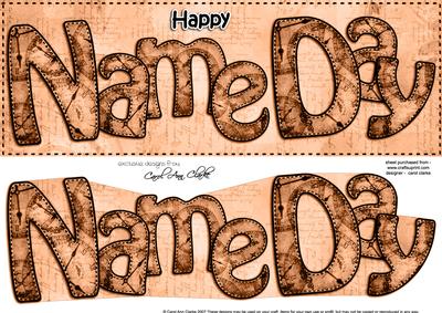 Large Dl Happy Name Day Clocks 3D Decoupage