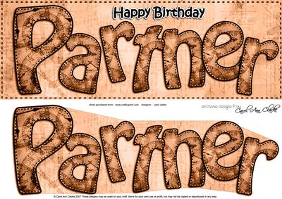 Large Dl Birthday Partner Clocks 3D Decoupage