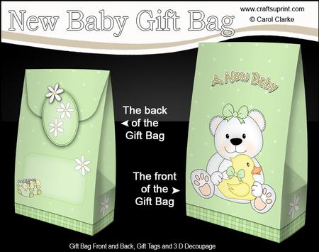 3D New Baby Teddy Bear Gift Bag Mini Kit