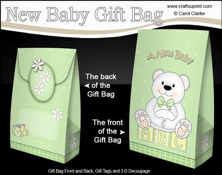 3D New Baby Teddy Bear Gift Bag Mini Kit