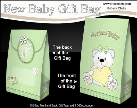 3D New Baby Teddy Bear Gift Bag Mini Kit