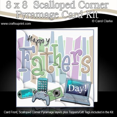 8 x 8 Fathers Day Gadgets Games N Gizmos Scalloped Corner