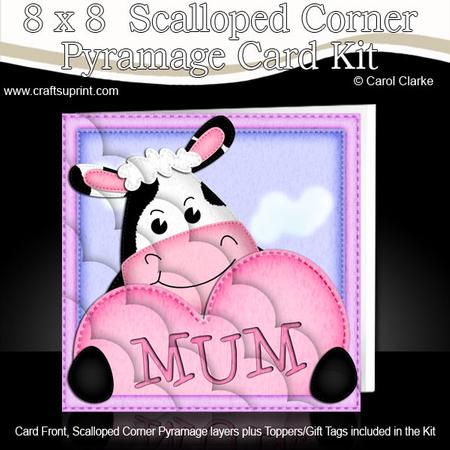 8 x 8 Milly Moo Cow's Heart for Mum Scalloped Corner Kit