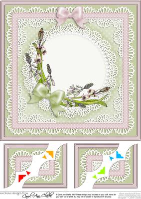 8 x 8 Bluebells Scalloped Corner Topper
