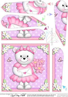 Teddy Tess's Flowers Fan Pyramage Topper