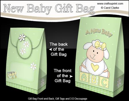 3D New Baby Cute Little Lamb Gift Bag Mini Kit