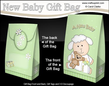 3D New Baby Cute Little Lamb Gift Bag Mini Kit