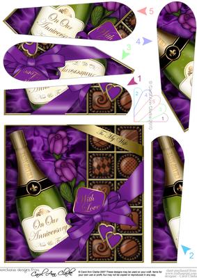 Wife Anniversary Champers Chocs & Roses Fan Pyramage