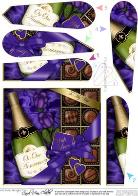 Wife Anniversary Champers Chocs & Roses Fan Pyramage