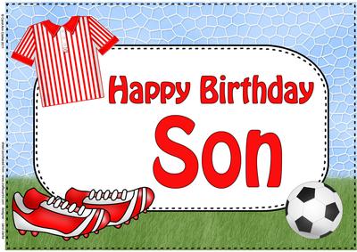 A4 Birthday Son Football Card Topper
