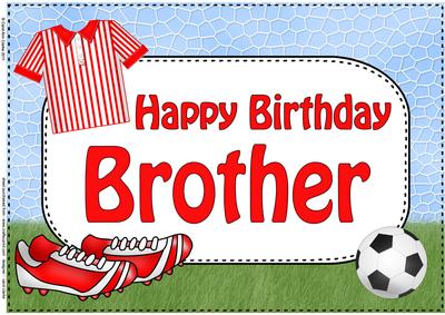 A4 Birthday Brother Football Card Topper