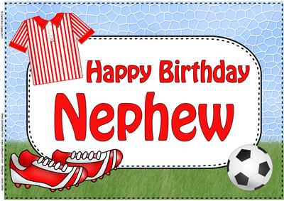 A4 Birthday Nephew Football Card Topper