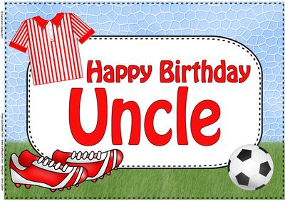 A4 Birthday Uncle Football Card Topper