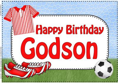 A4 Birthday Godson Football Card Topper