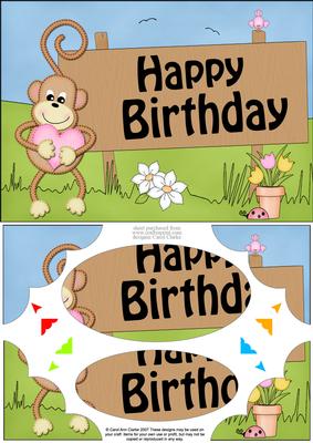A5 Chunky Monkey Birthday Scallop Corners & Pyramage