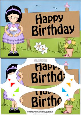 A5 Girlz Roz Birthday Scallop Corners & Pyramage