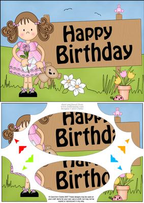 A5 Girlz Zoe Birthday Scallop Corners & Pyramage