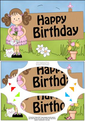 A5 Girlz Zoe Birthday Scallop Corners & Pyramage