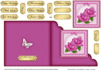 Just Roses Cut and Fold Corner Card