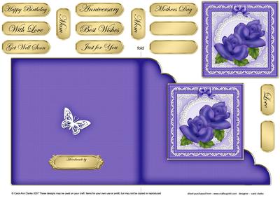 Just Roses Cut and Fold Corner Card