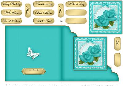Just Roses Cut and Fold Corner Card