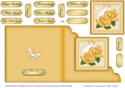 Just Roses Cut and Fold Corner Card