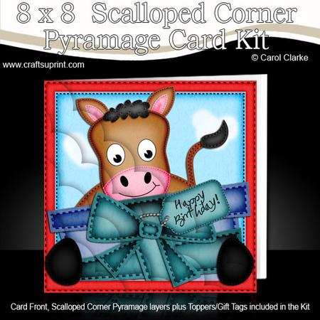 8 x 8 Gi Gi the Horse's Present Scalloped Corner Kit